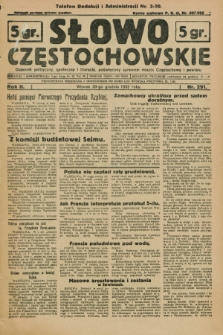 Słowo Częstochowskie : dziennik polityczny, społeczny i literacki, poświęcony sprawom miasta Częstochowy i powiatu. R.2, nr 291 (20 grudnia 1932)