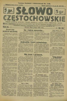 Słowo Częstochowskie : dziennik polityczny, społeczny i literacki, poświęcony sprawom miasta Częstochowy i powiatu. R.3, nr 48 (28 lutego 1933)