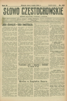Słowo Częstochowskie : dziennik polityczny, społeczny i literacki. R.4, nr 103 (8 maja 1934)