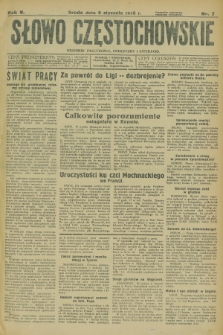 Słowo Częstochowskie : dziennik polityczny, społeczny i literacki. R.5, nr 7 (9 stycznia 1935)
