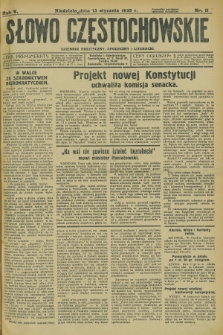 Słowo Częstochowskie : dziennik polityczny, społeczny i literacki. R.5, nr 11 (13 stycznia 1935)