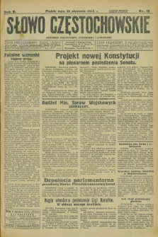 Słowo Częstochowskie : dziennik polityczny, społeczny i literacki. R.5, nr 15 (18 stycznia 1935)