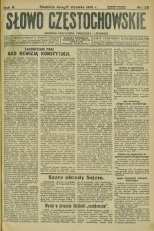 Słowo Częstochowskie : dziennik polityczny, społeczny i literacki. R.5, nr 23 (27 stycznia 1935)