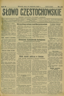Słowo Częstochowskie : dziennik polityczny, społeczny i literacki. R.5, nr 24 (29 stycznia 1935)
