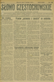 Słowo Częstochowskie : dziennik polityczny, społeczny i literacki. R.5, nr 29 (5 lutego 1935)