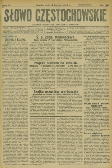 Słowo Częstochowskie : dziennik polityczny, społeczny i literacki. R.5, nr 30 (6 lutego 1935)