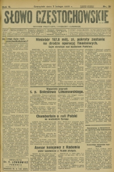 Słowo Częstochowskie : dziennik polityczny, społeczny i literacki. R.5, nr 31 (7 lutego 1935)