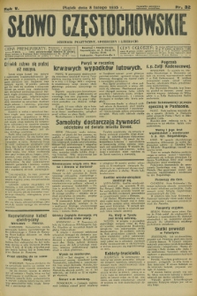 Słowo Częstochowskie : dziennik polityczny, społeczny i literacki. R.5, nr 32 (8 lutego 1935)