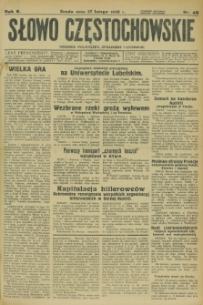 Słowo Częstochowskie : dziennik polityczny, społeczny i literacki. R.5, nr 48 (27 lutego 1935)