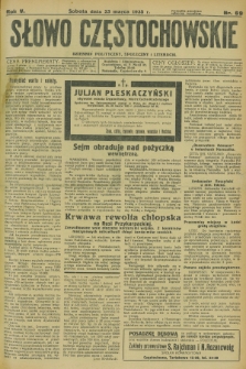 Słowo Częstochowskie : dziennik polityczny, społeczny i literacki. R.5, nr 69 (23 marca 1935)