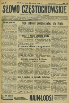Słowo Częstochowskie : dziennik polityczny, społeczny i literacki. R.5, nr 70 (24 marca 1935)