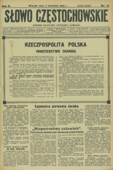 Słowo Częstochowskie : dziennik polityczny, społeczny i literacki. R.5, nr 77 (2 kwietnia 1935)