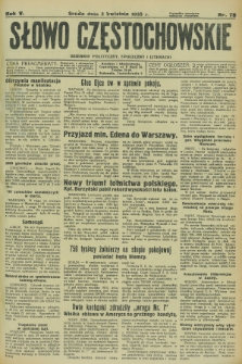 Słowo Częstochowskie : dziennik polityczny, społeczny i literacki. R.5, nr 78 (2 kwietnia 1935)