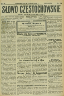 Słowo Częstochowskie : dziennik polityczny, społeczny i literacki. R.5, nr 79 (4 kwietnia 1935)