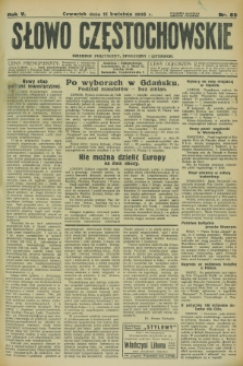 Słowo Częstochowskie : dziennik polityczny, społeczny i literacki. R.5, nr 85 (11 kwietnia 1935)