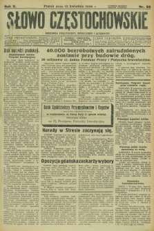 Słowo Częstochowskie : dziennik polityczny, społeczny i literacki. R.5, nr 86 (12 kwietnia 1935)