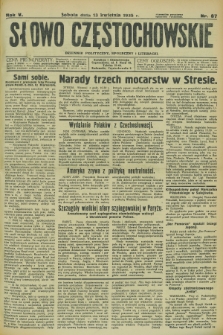 Słowo Częstochowskie : dziennik polityczny, społeczny i literacki. R.5, nr 87 (13 kwietnia 1935)