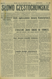 Słowo Częstochowskie : dziennik polityczny, społeczny i literacki. R.5, nr 94 (24 kwietnia 1935)