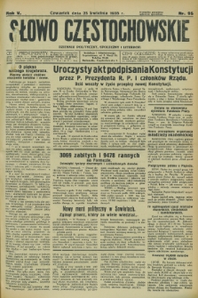 Słowo Częstochowskie : dziennik polityczny, społeczny i literacki. R.5, nr 95 (25 kwietnia 1935)