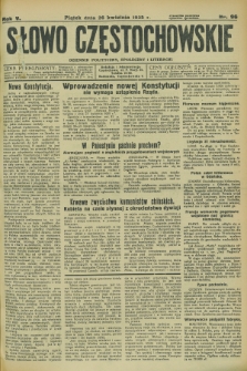 Słowo Częstochowskie : dziennik polityczny, społeczny i literacki. R.5, nr 96 (26 kwietnia 1935)