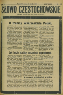 Słowo Częstochowskie : dziennik polityczny, społeczny i literacki. R.5, nr 112 (16 maja 1935)