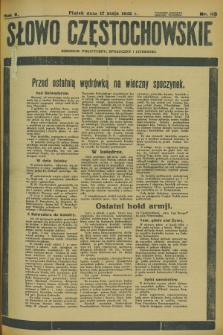 Słowo Częstochowskie : dziennik polityczny, społeczny i literacki. R.5, nr 113 (17 maja 1935)
