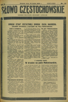 Słowo Częstochowskie : dziennik polityczny, społeczny i literacki. R.5, nr 114 (18 maja 1935)