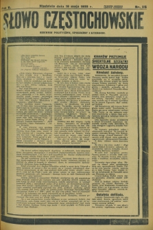 Słowo Częstochowskie : dziennik polityczny, społeczny i literacki. R.5, nr 115 (19 maja 1935)
