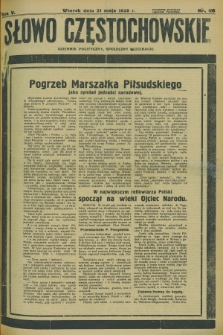 Słowo Częstochowskie : dziennik polityczny, społeczny i literacki. R.5, nr 116 (21 maja 1935)