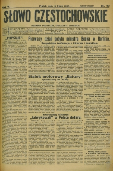 Słowo Częstochowskie : dziennik polityczny, społeczny i literacki. R.5, nr 151 (5 lipca 1935)