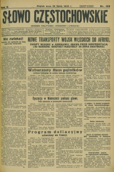 Słowo Częstochowskie : dziennik polityczny, społeczny i literacki. R.5, nr 163 (19 lipca 1935)