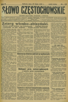 Słowo Częstochowskie : dziennik polityczny, społeczny i literacki. R.5, nr 170 (27 lipca 1935)