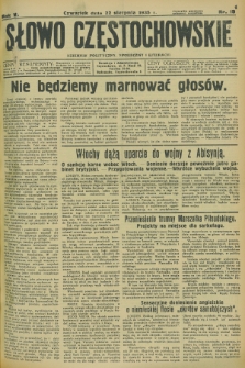 Słowo Częstochowskie : dziennik polityczny, społeczny i literacki. R.5, nr 191 (22 sierpnia 1935)