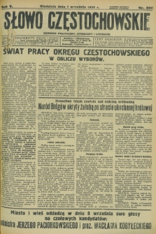 Słowo Częstochowskie : dziennik polityczny, społeczny i literacki. R.5, nr 200 (1 września 1935)
