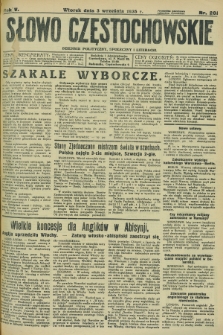 Słowo Częstochowskie : dziennik polityczny, społeczny i literacki. R.5, nr 201 (3 września 1935)