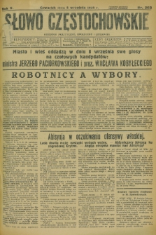 Słowo Częstochowskie : dziennik polityczny, społeczny i literacki. R.5, nr 203 (5 września 1935)