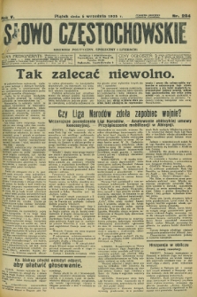 Słowo Częstochowskie : dziennik polityczny, społeczny i literacki. R.5, nr 204 (6 września 1935)