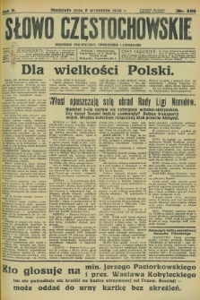 Słowo Częstochowskie : dziennik polityczny, społeczny i literacki. R.5, nr 206 (8 września 1935) [po konfiskacie]
