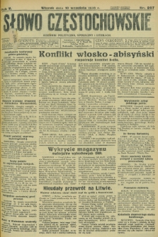 Słowo Częstochowskie : dziennik polityczny, społeczny i literacki. R.5, nr 207 (10 września 1935)