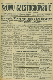 Słowo Częstochowskie : dziennik polityczny, społeczny i literacki. R.5, nr 210 (13 września 1935)
