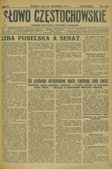 Słowo Częstochowskie : dziennik polityczny, społeczny i literacki. R.5, nr 211 (14 września 1935)