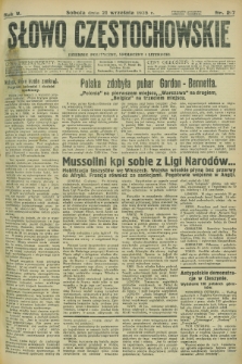 Słowo Częstochowskie : dziennik polityczny, społeczny i literacki. R.5, nr 217 (21 września 1935)