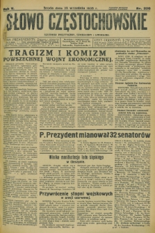 Słowo Częstochowskie : dziennik polityczny, społeczny i literacki. R.5, nr 220 (25 września 1935)