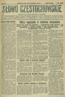 Słowo Częstochowskie : dziennik polityczny, społeczny i literacki. R.5, nr 223 (28 września 1935)