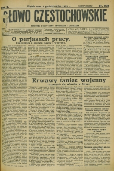 Słowo Częstochowskie : dziennik polityczny, społeczny i literacki. R.5, nr 228 (4 października 1935)