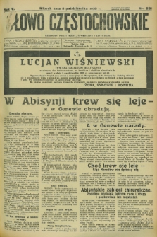 Słowo Częstochowskie : dziennik polityczny, społeczny i literacki. R.5, nr 231 (8 października 1935)