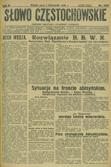 Słowo Częstochowskie : dziennik polityczny, społeczny i literacki. R.5, nr 252 (1 listopada 1935)