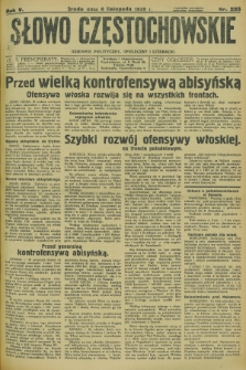 Słowo Częstochowskie : dziennik polityczny, społeczny i literacki. R.5, nr 255 (6 listopada 1935)