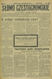 Słowo Częstochowskie : dziennik polityczny, społeczny i literacki. R.5, nr 264 (16 listopada 1935)
