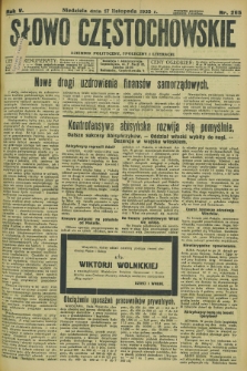 Słowo Częstochowskie : dziennik polityczny, społeczny i literacki. R.5, nr 265 (17 listopada 1935)